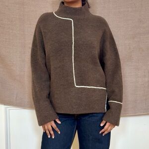 zara contrast stitch sweater